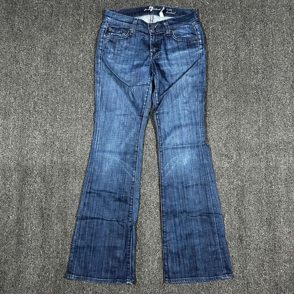 7 For All Mankind Lexie Bootcut Jeans Womens 24 Petite Blue Dark Wash Excellent